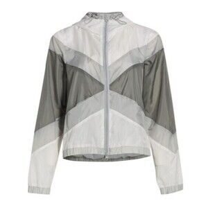 NWT Blanc Noir Womens GrayTulum Tricolor Windbreaker Full Zip Jacket Size L